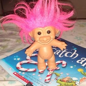 Vintage Russ troll doll w pink hair